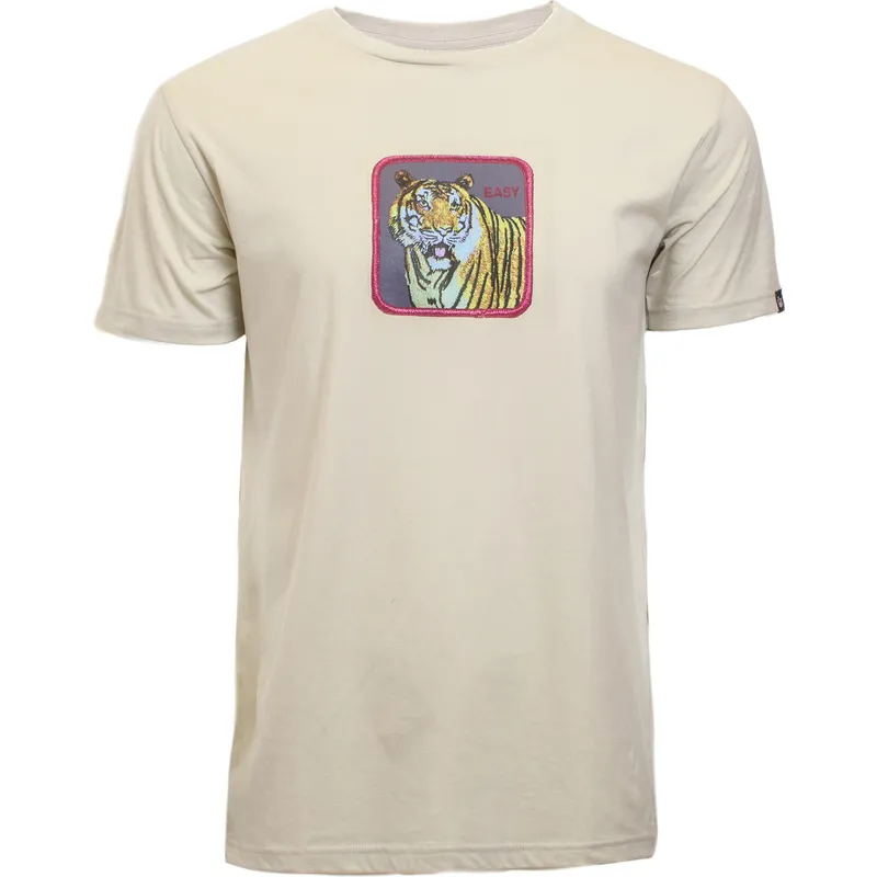 magliette-manica-corta-beige-dei-manga-corta-beige-tigre-easy-clawsome-the-farm-the-farm-di-goorin-bros