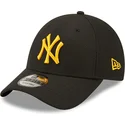 cappellino-curvo-nero-regolabile-con-logo-arancione-9forty-diamond-era-dei-new-york-yankees-mlb-di-new-era