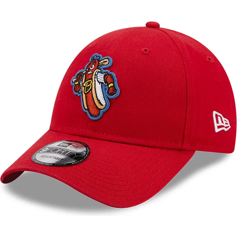 cappelli-curva-rosso-cinghia-regolabile-9forty-dei-reading-fightin-phils-milb-di-new-era