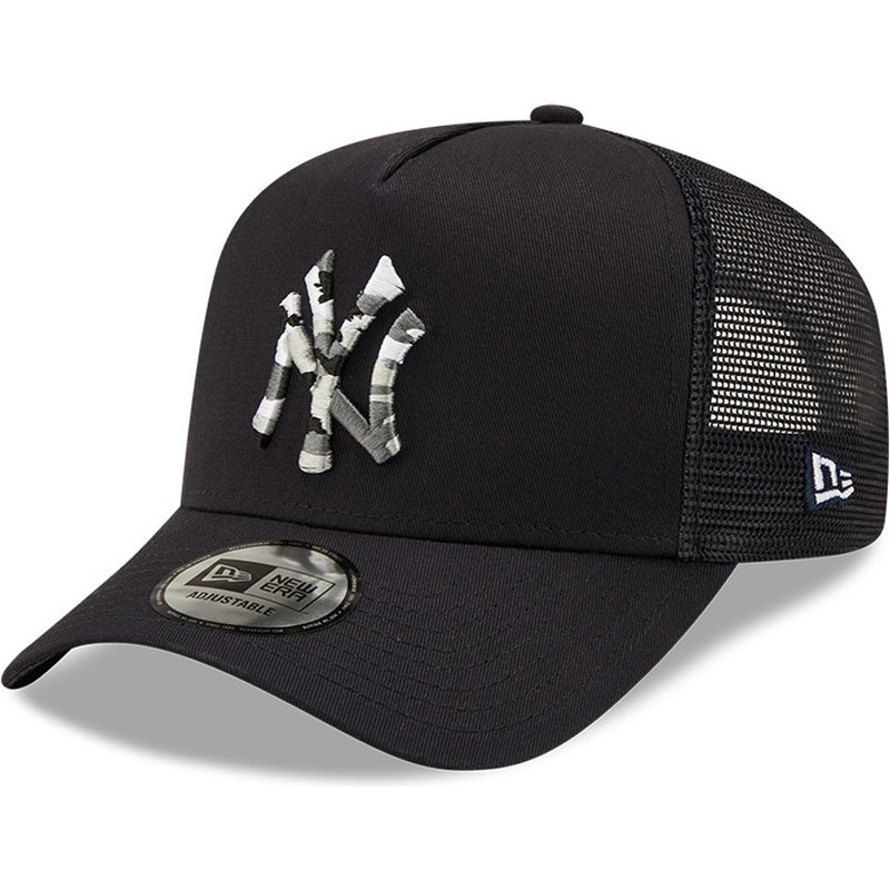 New Era A Frame Camo Infill New York Yankees MLB Navy Blue Trucker Hat