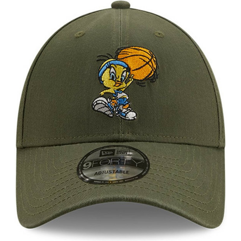 new-era-curved-brim-tweety-9forty-character-sports-looney-tunes-green-adjustable-cap