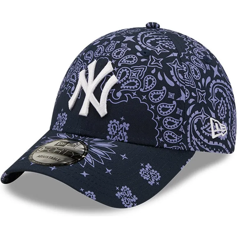 cappelli-curva-blu-marino-cinghia-regolabile-9forty-paisley-print-dei-new-york-yankees-mlb-di-new-era cappelli-curva-blu-marino-cinghia-regolabile-9forty-paisley-print-dei-new-york-yankees-mlb-di-new-era