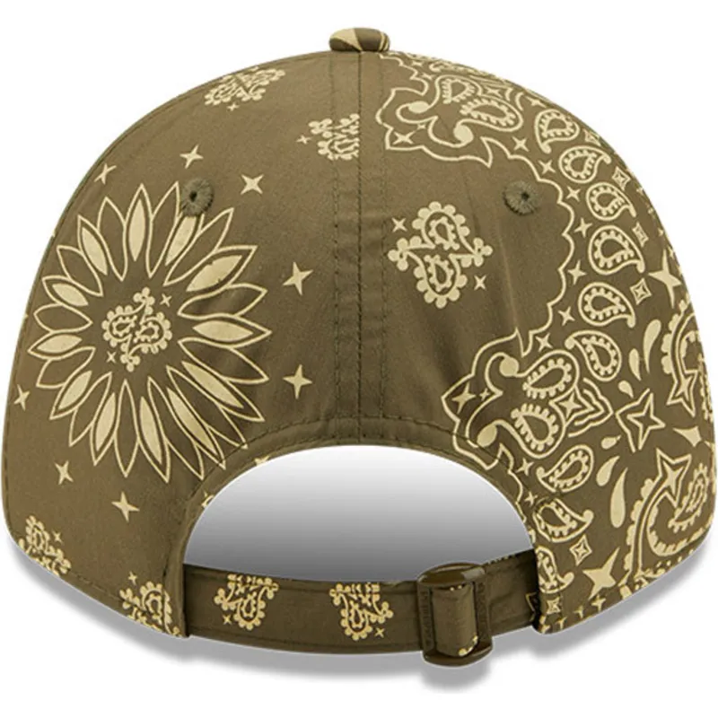 cappelli-curva-verde-cinghia-regolabile-9forty-paisley-print-dei-new-york-yankees-mlb-di-new-era