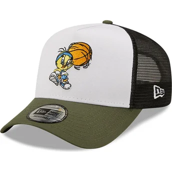 cappellino-trucker-bianco-nero-e-verde-a-frame-character-sports-di-titti-looney-tunes-di-new-era