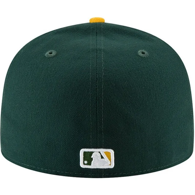 cappello-piatto-verde-e-giallo-aderente-59fifty-ac-perf-di-oakland-athletics-mlb-di-new-era