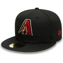 cappello-piatto-nero-aderente-59fifty-ac-perf-di-arizona-diamondbacks-mlb-di-new-era