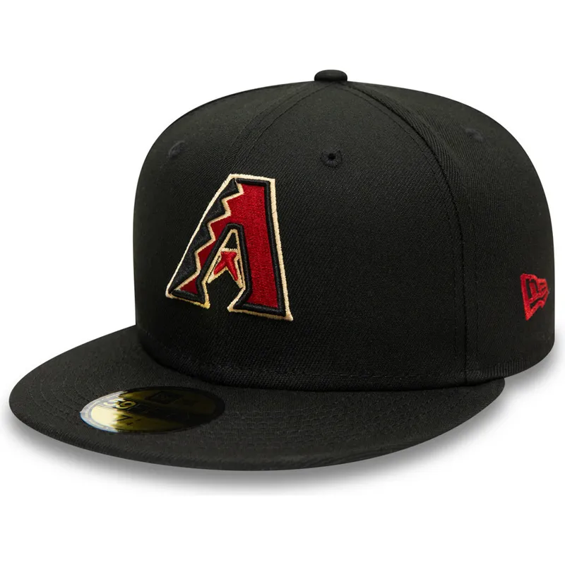 cappello-piatto-nero-aderente-59fifty-ac-perf-di-arizona-diamondbacks-mlb-di-new-era