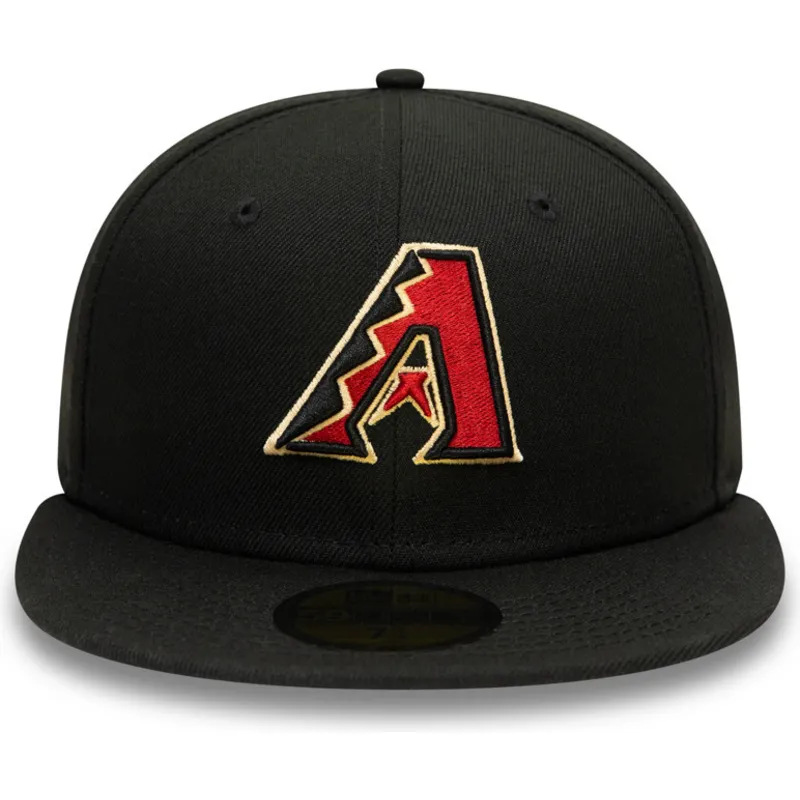 cappello-piatto-nero-aderente-59fifty-ac-perf-di-arizona-diamondbacks-mlb-di-new-era