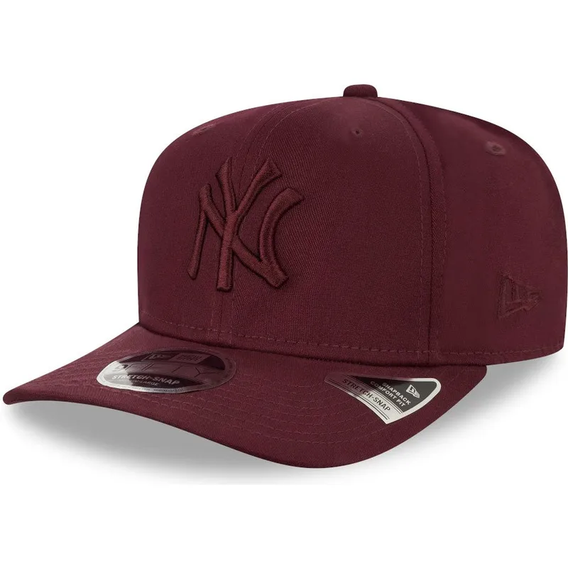 cappelli-curva-rosso-snapback-granate-granate-9fifty-stretch-snap-dei-new-york-yankees-mlb-di-new-era