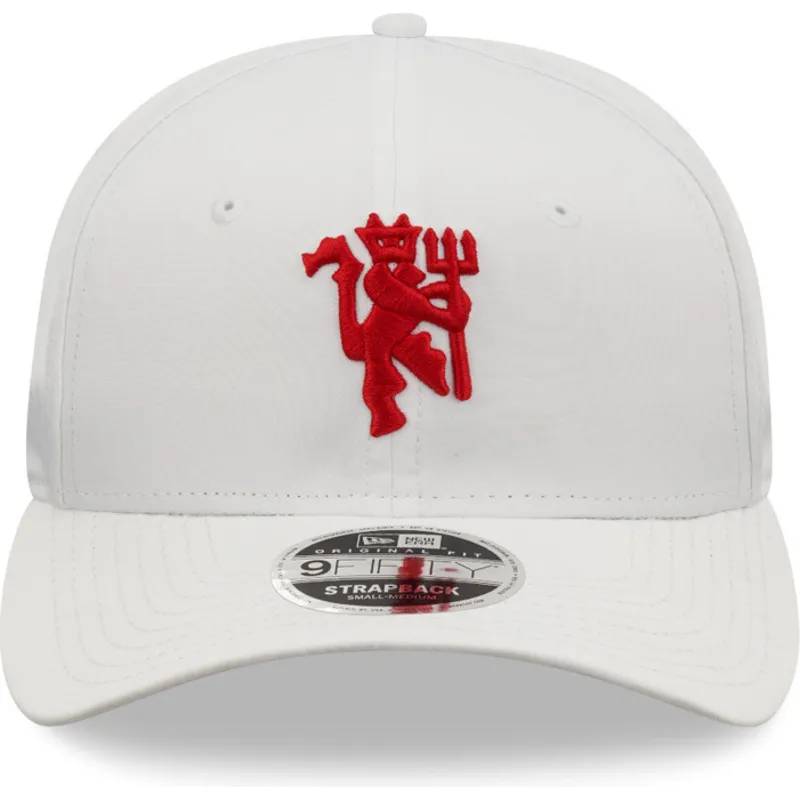 cappelli-curva-bianco-cinghia-regolabile-9fifty-dei-manchester-united-football-club-premier-league-di-new-era