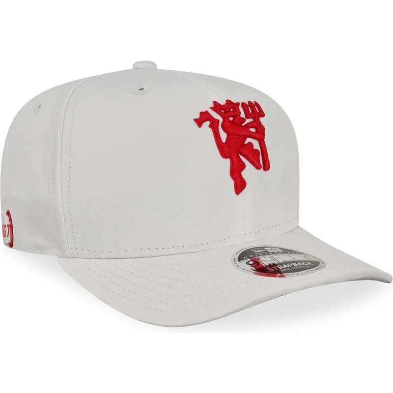 cappelli-curva-bianco-cinghia-regolabile-9fifty-dei-manchester-united-football-club-premier-league-di-new-era