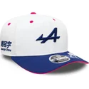 cappellino-curvo-bianco-blu-e-rosa-snapback-9fifty-stretch-snap-guanyu-zhou-di-alpine-formula-1-renault-di-new-era