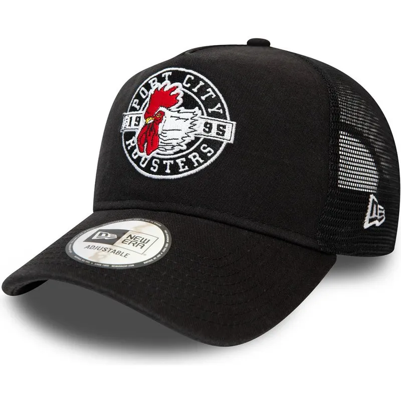 cappelli-curva-nero-snapback-a-frame-dei-port-city-roosters-milb-di-new-era