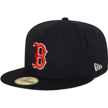 Cappello piatto blu marino regolabile 59FIFTY AC Perf di Boston Red Sox MLB di New Era