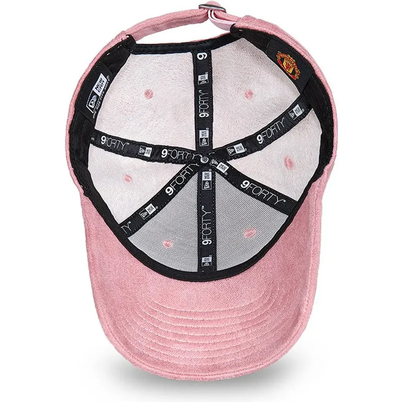 cappelli-curva-rosa-cinghia-regolabile-9forty-terry-cloth-dei-manchester-united-football-club-premier-league-di-new-era