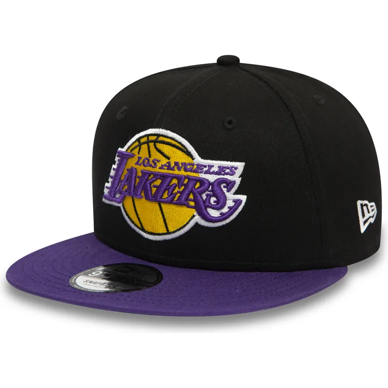 cappello-piatto-nero-e-viola-snapback-9fifty-dei-los-angeles-lakers-nba-di-new-era