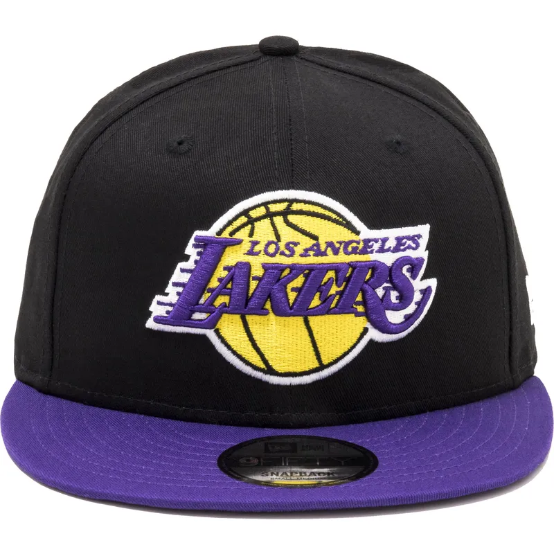 cappello-piatto-nero-e-viola-snapback-9fifty-dei-los-angeles-lakers-nba-di-new-era