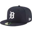 cappello-piatto-blu-marino-chiuso-59fifty-ac-perf-dei-detroit-tigers-mlb-di-new-era