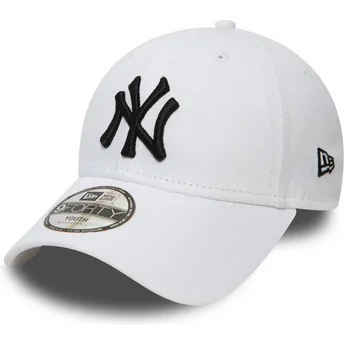 Cappellino curvo bianco regolabile per bambino 9FORTY League Essential dei New York Yankees MLB di New Era