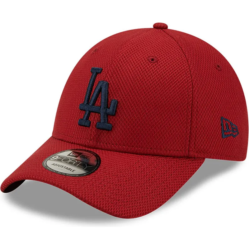 cappelli-curva-rosso-cinghia-regolabile-9forty-diamond-era-dei-los-angeles-dodgers-mlb-di-new-era