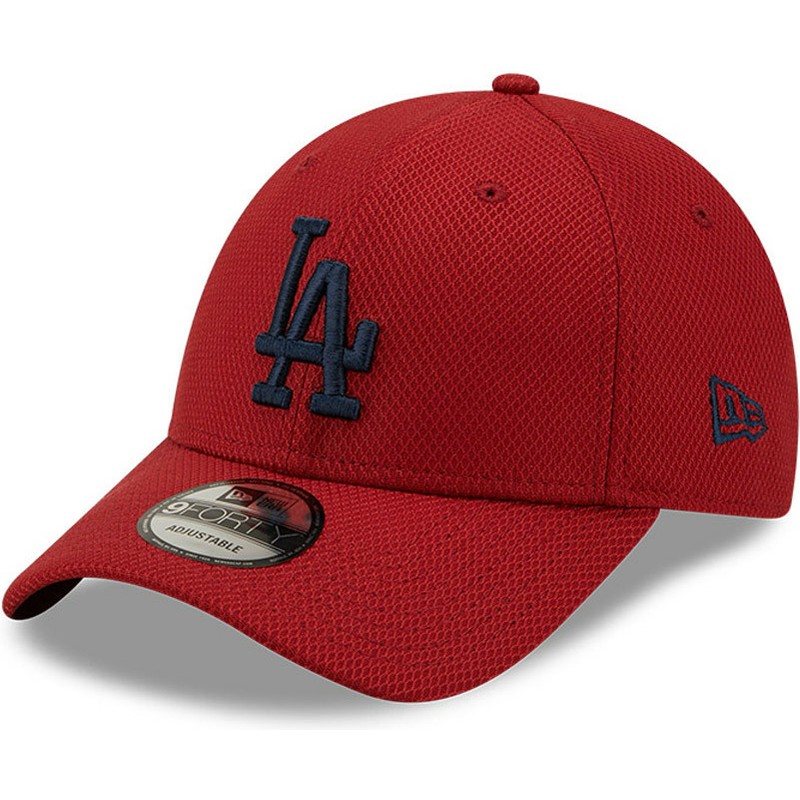 new-era-curved-brim-blue-logo-9forty-diamond-era-los-angeles-dodgers-mlb-red-adjustable-cap
