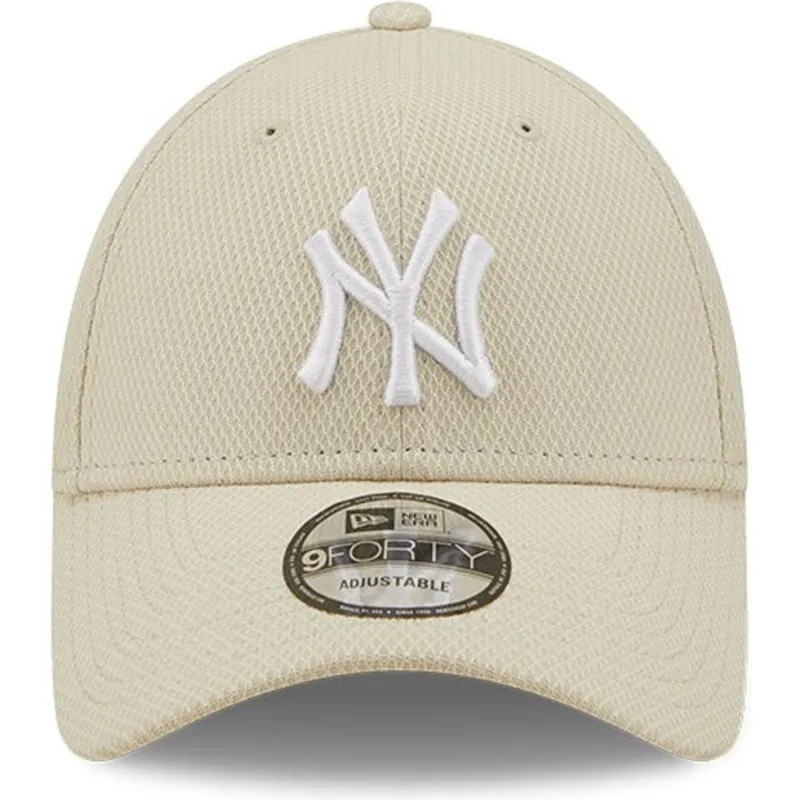 cappellino-curvo-beige-regolabile-9forty-diamond-era-dei-new-york-yankees-mlb-di-new-era