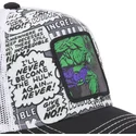 cappellino-trucker-bianco-e-nero-hulk-hul1-marvel-comics-di-capslab