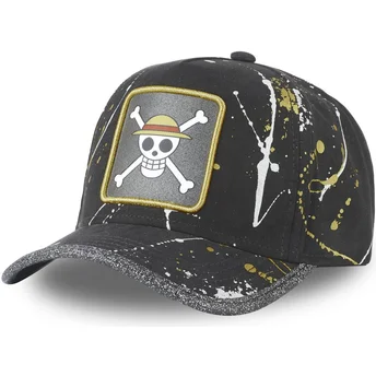 Cappellino curvo nero regolabile Straw Hat Pirates TAG LOG1 One Piece di Capslab