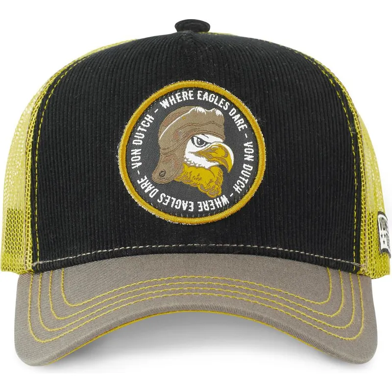cappellino-trucker-nero-giallo-e-grigio-aquila-where-eagles-dare-eag-di-von-dutch