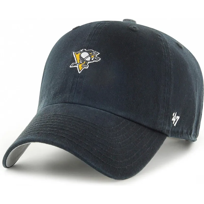 cappelli-curva-nero-cinghia-regolabile-clean-up-base-runner-dei-pittsburgh-penguins-nhl-di-47-brand
