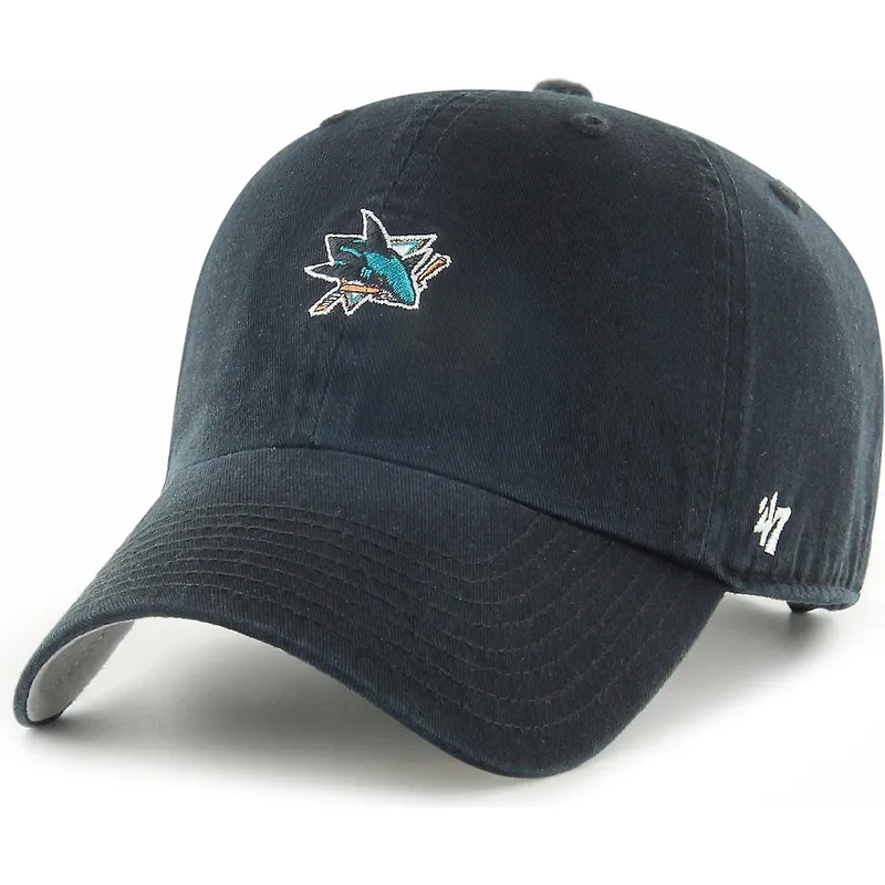 cappelli-curva-nero-cinghia-regolabile-clean-up-base-runner-dei-san-jose-sharks-nhl-di-47-brand cappelli-curva-nero-cinghia-regolabile-clean-up-base-runner-dei-san-jose-sharks-nhl-di-47-brand