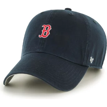 47 Brand Curved Brim Clean Up Base Runner Boston Red Sox MLB Navy Blue Adjustable Cap