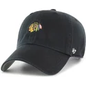 cappellino-curvo-nero-regolabile-clean-up-base-runner-dei-chicago-blackhawks-nhl-di-47-brand