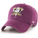 cappelli-curva-viola-cinghia-regolabile-granate-clean-up-dei-anaheim-ducks-nhl-di-47-brand
