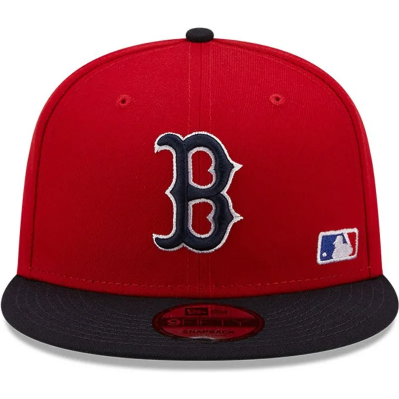 cappelli-piatta-rosso-snapback-9fifty-team-arch-dei-boston-red-sox-mlb-di-new-era