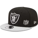 cappello-piatto-nero-e-grigio-snapback-9fifty-team-arch-dei-las-vegas-raiders-nfl-di-new-era