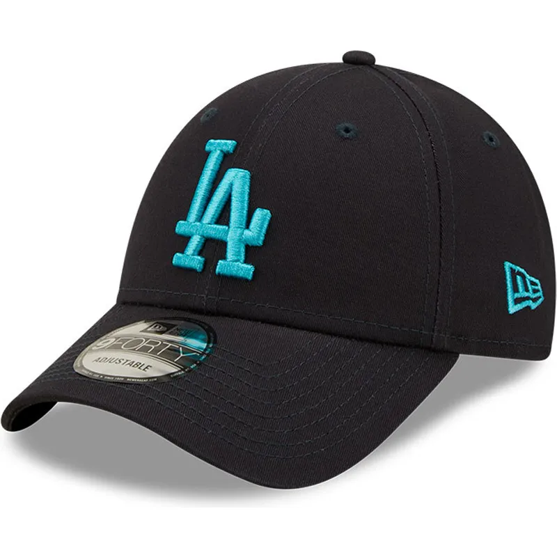 cappelli-curva-blu-marino-cinghia-regolabile-9forty-league-essential-dei-los-angeles-dodgers-mlb-di-new-era