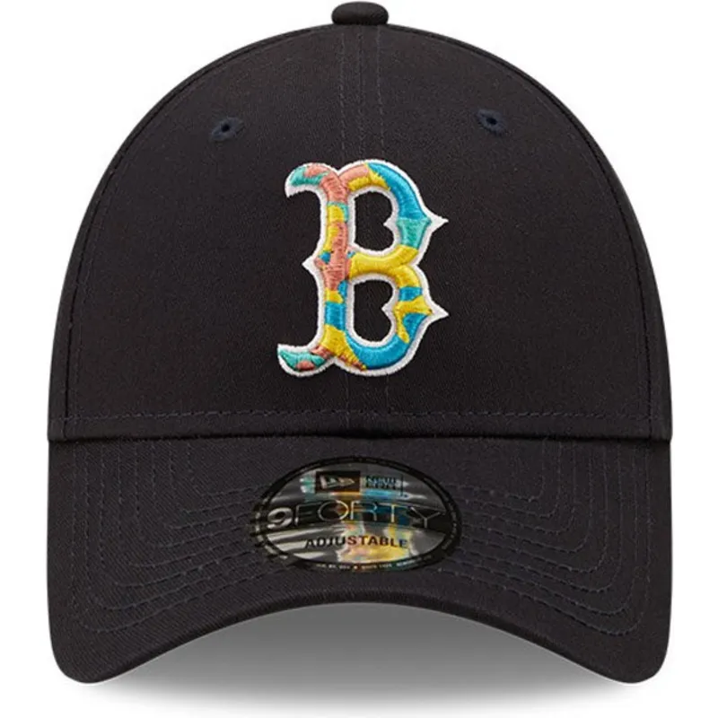 cappelli-curva-blu-marino-cinghia-regolabile-9forty-camo-infill-dei-boston-red-sox-mlb-di-new-era
