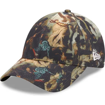 cappellino-curvo-multicolore-regolabile-9forty-la-liberte-guidant-le-peuple-le-louvre-di-new-era