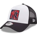 cappelli-curva-blu-marino-snapback-a-frame-frame-team-patch-dei-new-york-yankees-mlb-di-new-era