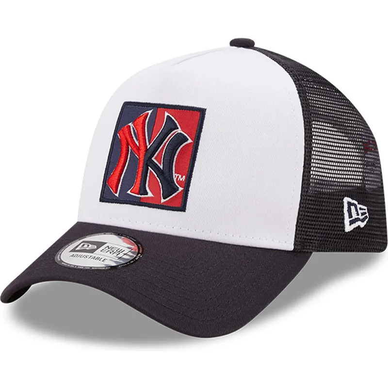 cappelli-curva-blu-marino-snapback-a-frame-frame-team-patch-dei-new-york-yankees-mlb-di-new-era