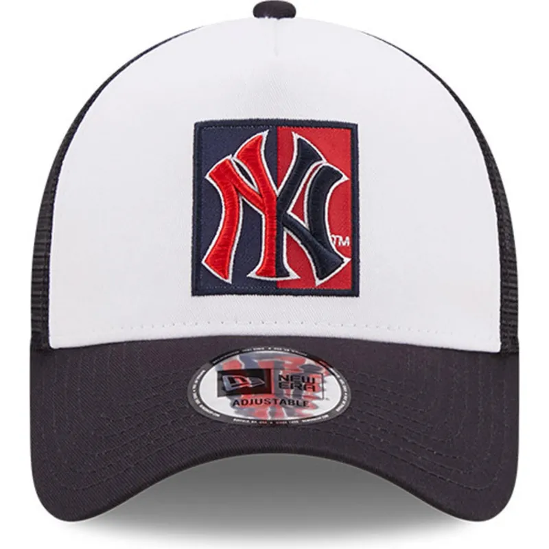 cappelli-curva-blu-marino-snapback-a-frame-frame-team-patch-dei-new-york-yankees-mlb-di-new-era