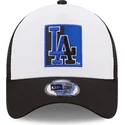 cappellino-trucker-bianco-e-nero-a-frame-team-patch-dei-los-angeles-dodgers-mlb-di-new-era