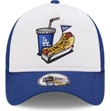 cappellino-trucker-bianco-e-blu-a-frame-stadium-food-hot-dog-dei-los-angeles-dodgers-mlb-di-new-era