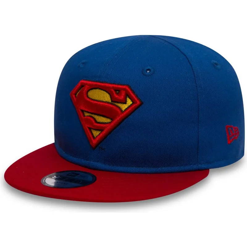 cappello-piatto-blu-e-rosso-snapback-per-bambino-9fifty-character-di-superman-dc-comics-di-new-era