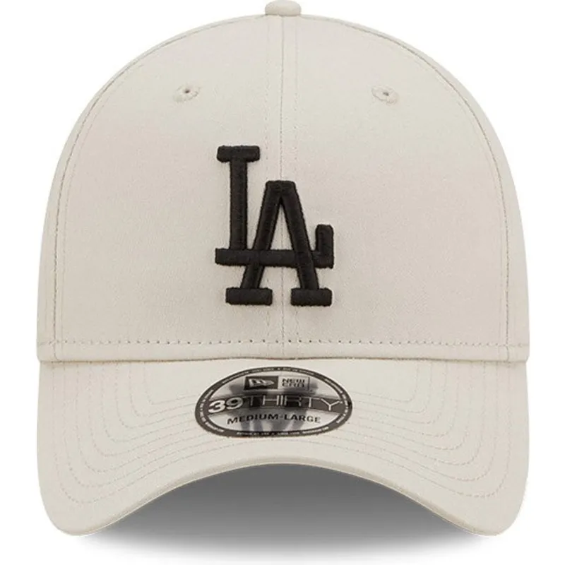 cappellino-curvo-beige-aderente-39thirty-league-essential-dei-los-angeles-dodgers-mlb-di-new-era