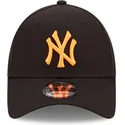 cappellino-curvo-nero-regolabile-con-logo-arancione-9forty-neon-pack-dei-new-york-yankees-mlb-di-new-era