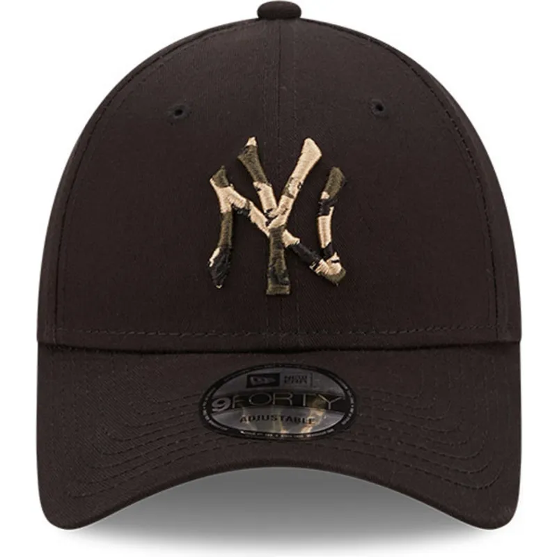 cappelli-curva-nero-cinghia-regolabile-marron-9forty-camo-infill-dei-new-york-yankees-mlb-di-new-era