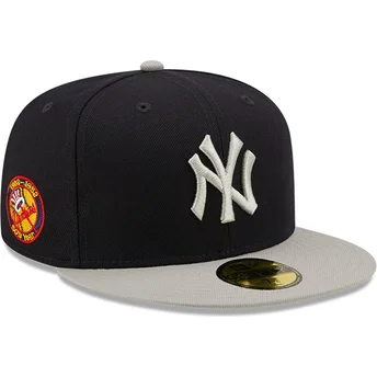 cappello-piatto-blu-marino-e-grigio-regolabile-59fifty-patch-laterale-di-new-york-yankees-mlb-di-new-era