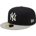 cappellino-piatto-blu-navy-e-grigio-aderente-59fifty-con-patch-laterale-new-york-yankees-mlb-di-new-era